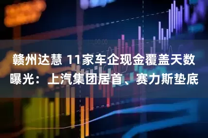 赣州达慧 11家车企现金覆盖天数曝光：上汽集团居首、赛力斯垫底