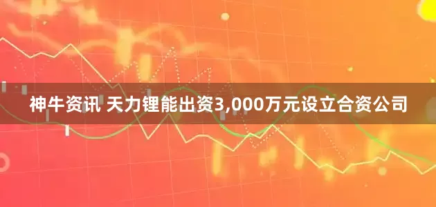 神牛资讯 天力锂能出资3,000万元设立合资公司
