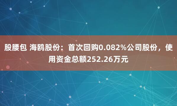 股腰包 海鸥股份：首次回购0.082%公司股份，使用资金总额252.26万元