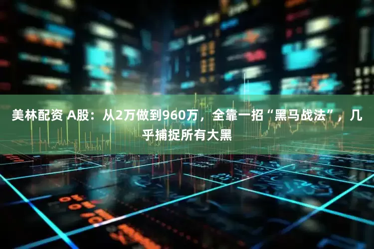 美林配资 A股：从2万做到960万，全靠一招“黑马战法”，几乎捕捉所有大黑